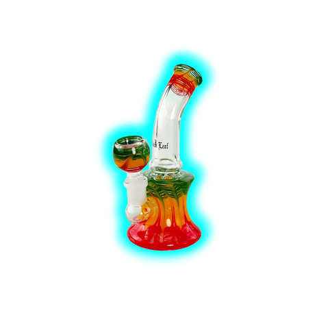 Black Leaf Mini-Bubbler Bong 16cm Rasta