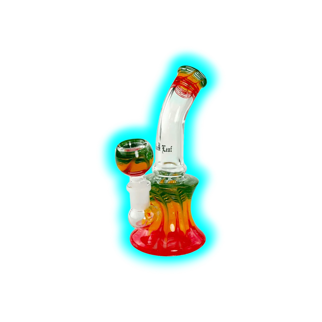 Black Leaf Mini-Bubbler Bong 16cm Rasta