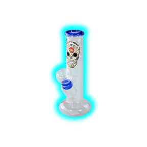 Black Leaf Mini Glass Bong Skull 14.2cm