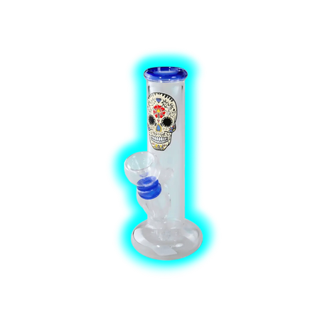 Black Leaf Mini Glass Bong Skull 14.2cm