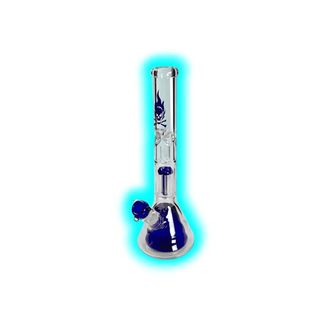 Black Leaf Percolator Flamming Skull Beaker Blau