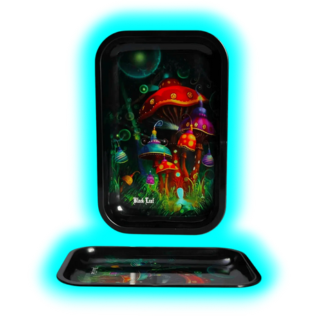 Black Leaf Rolling Tray S Black Leaf Mushroom 140 x 180mm