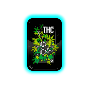 Black Leaf Rolling Tray THC Molecule 275 x 175mm
