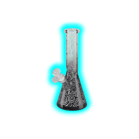 Black Leaf Sandblast Ice Bong 25cm