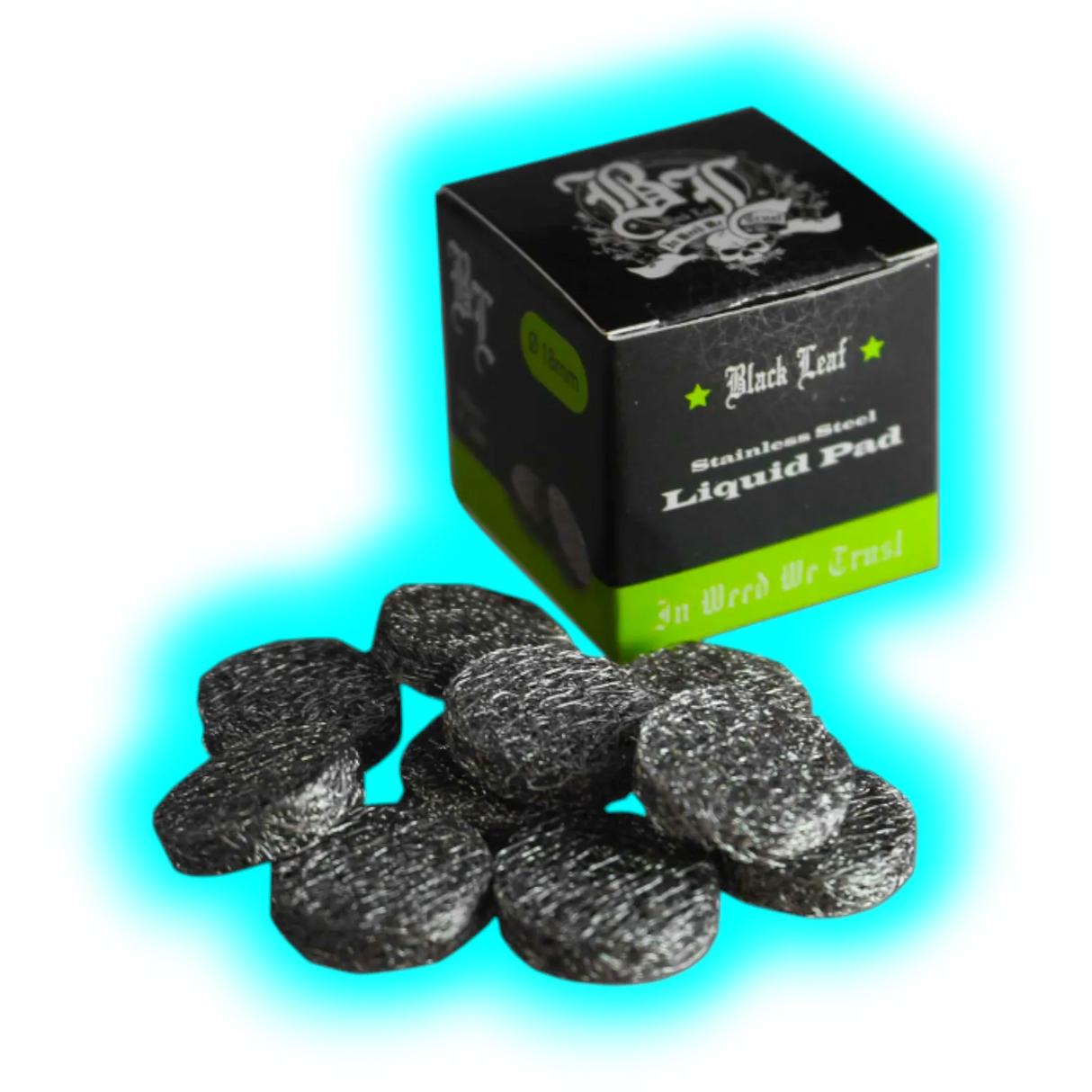 Black Leaf Stainless Steel Drip Pads for Liquid 18mm 10pcs