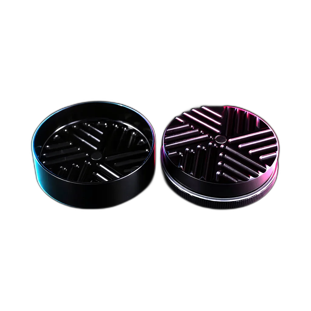 Blackleaf Aluminium Grinder The Pusher 2 Black 2 Parts in der Frontansicht