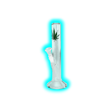 Breitseite Glasbong Cannabisleaf straight 35cm