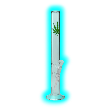 Breitseite Glasbong Ice Hanfblatt