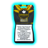 Ausschnitt: Das White Widow Deluxe Branding über den obligatorischen Warntexten ‚Rauchen ist tödlich / Smoking kills‘ etc.
