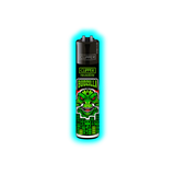 Schwarzes Clipper-Feuerzeug mit grünem Monster-Design und der Aufschrift 'BUDZILLA'