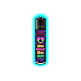 Schwarzes Clipper-Feuerzeug mit buntem Aufdruck eines Herzens mit Cannabisblatt und dem Text 'Stay Sweet Stay High'