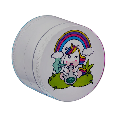 CNC Grinder White Unicorn Bong 4 Parts 50mm
