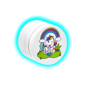 CNC Grinder White Unicorn Bong 4 Parts 50mm