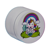 CNC Grinder White Unicorn Bong 4 Parts 50mm