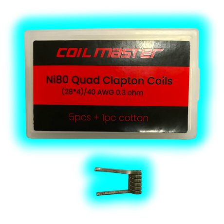 Coil Master Ni80 Quad Clapton Coils 28x4 40awg 0.3 Ohm 5pcs
