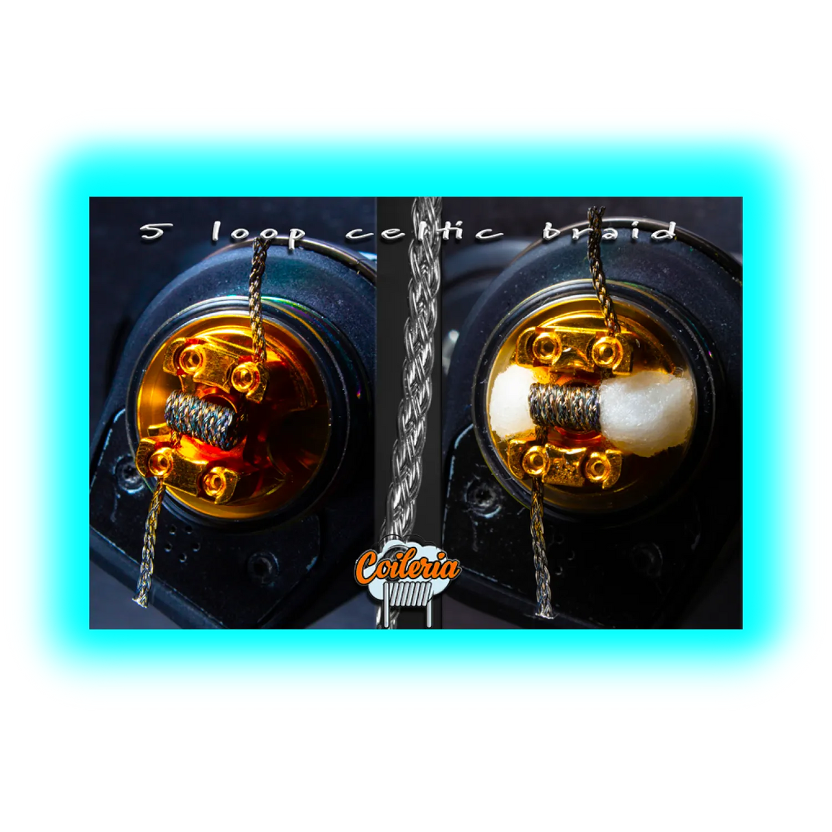 Coileria 5 Loop Celtic Braid Edelstahl Coils 0.4Ohm