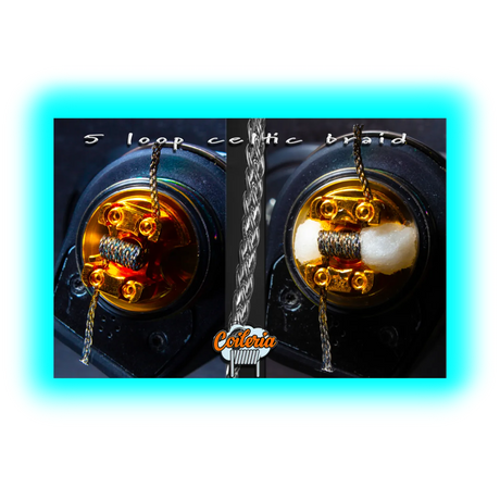 Coileria 5 Loop Celtic Braid Edelstahl Coils 0.4Ohm