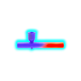 Coloured Glass Pipe 10cm Blue Red Gradient
