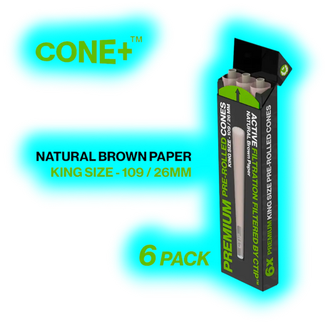 CONE+ King Size Natural Brown C Tip Filter 109/26 6pcs