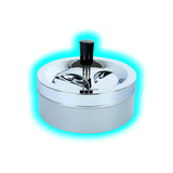 Drehaschenbecher Chrom Silber L 14 cm