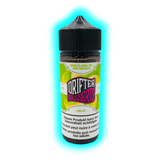 Flasche mit schwarzem Schraubverschluss und Etikett mit der Aufschrift 'DRIFTER DESSERTS APPLE PIE' und Warnhinweis in mehreren Sprachen