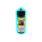 Flasche mit schwarzem Schraubverschluss und Etikett mit der Aufschrift 'DRIFTER DESSERTS APPLE PIE' und Warnhinweis in mehreren Sprachen