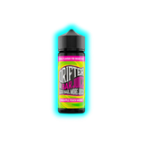 Flasche mit schwarzem Deckel und farbigem Etikett mit der Aufschrift 'DRIFTER BAR JUICE PINEAPPLE PEACH MANGO'