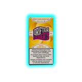 Verpackung mit der Aufschrift 'DRIFTER DESSERTS' und 'BANANA CARAMEL WAFFLE' sowie Warnhinweisen in Deutsch, Französisch und Italienisch