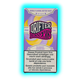 Verpackung eines Drifter Desserts Blueberry Cheesecake Nikotinsalzes mit Warnhinweis in mehreren Sprachen