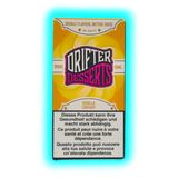 Verpackung mit der Aufschrift 'DRIFTER DESSERTS' und Warnhinweisen in Deutsch, Französisch und Italienisch zu Gesundheitsrisiken und Abhängigkeit