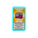 Verpackung mit der Aufschrift 'DRIFTER DESSERTS' und Warnhinweisen in Deutsch, Französisch und Italienisch zu Gesundheitsrisiken und Abhängigkeit