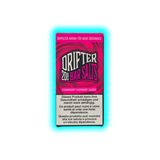 Verpackung mit der Aufschrift 'DRIFTER 20MG BAR SALTS STRAWBERRY RASPBERRY CHERRY' und Warnhinweis in Deutsch, Französisch und Italienisch