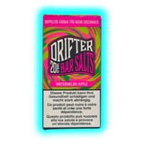 Verpackung mit der Aufschrift 'DRIFTER 20MG BAR SALTS WATERMELON APPLE' und Warnhinweisen in Deutsch, Französisch und Italienisch