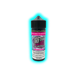 Flasche mit schwarzem Schraubverschluss und Etikett mit der Aufschrift 'DRIFTER OG BAR JUICE SOUR BLUEBERRY ICE' und Warnhinweis in mehreren Sprachen