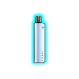 Blaues schlankes Elfbar Elfa Master Pod System mit schwarzem Mundstück und floralem Logo