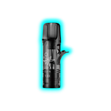 Nahaufnahme eines schwarzen, zylindrischen Nachfüllpods mit abgerundetem Mundstück und seitlichem Hebel, beschriftet mit 'ELFBAR ELFA 1.1Ω'