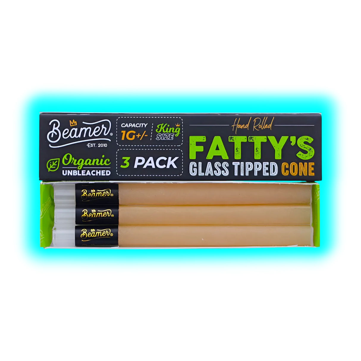 Fatty's Organic Unbleached Glass-Tipped Cones 1G