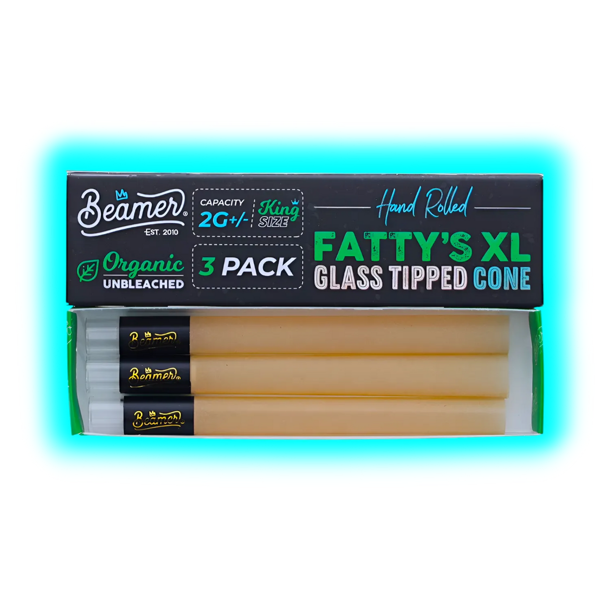 Fatty's Organic Unbleached Glass-Tipped Cones XL 2G