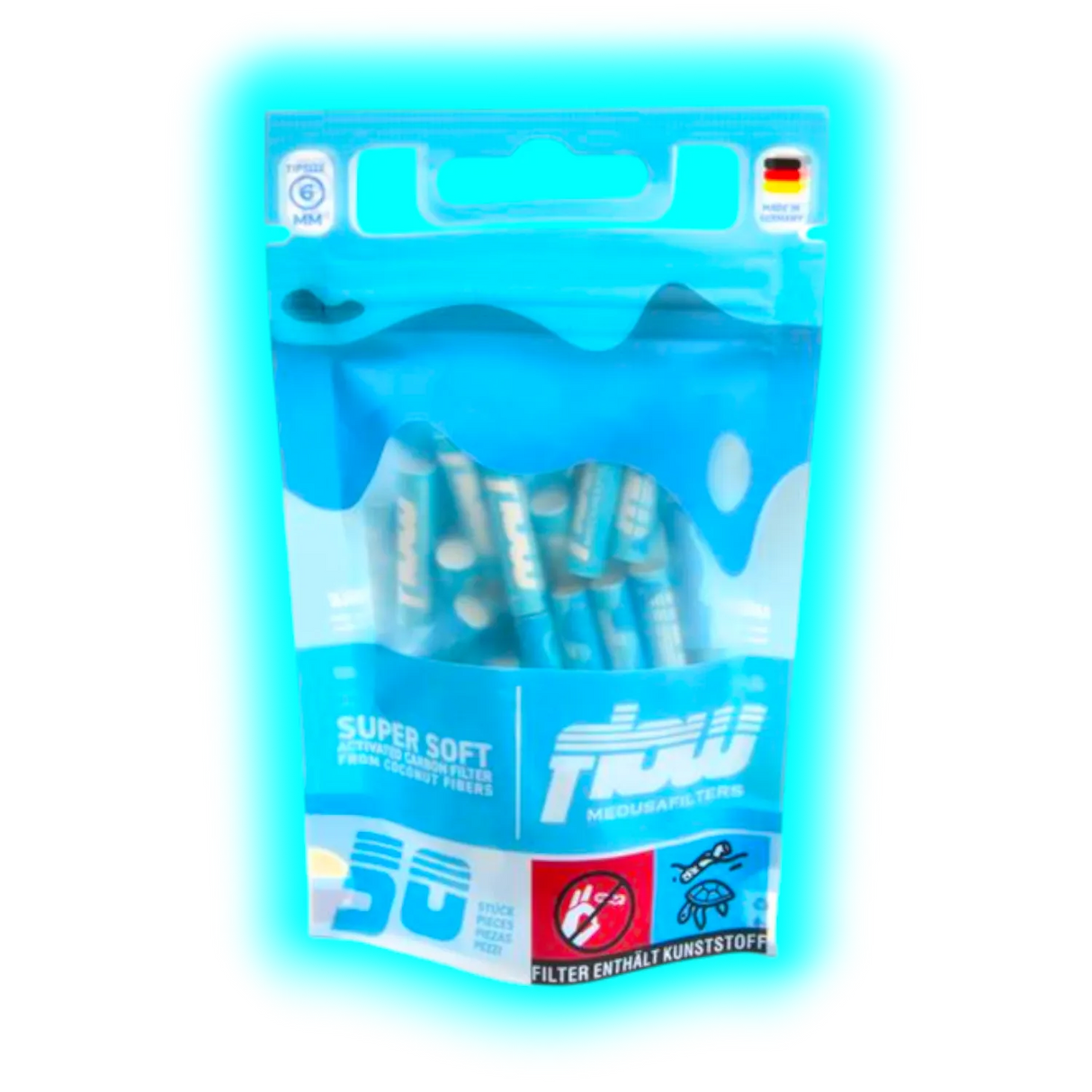 Flow by Medusafilters Supersoft Blue 6mm 50pcs