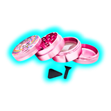 Fourtwenty Smoking Cat Cloud9 Aluminium Grinder Pink 4Parts 50mm