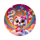 Fourtwenty Smoking Cat Cloud9 Aluminium Grinder Pink 4Parts 50mm
