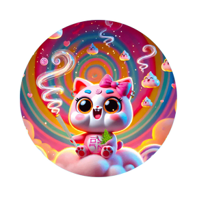 Fourtwenty Smoking Cat Cloud9 Aluminium Grinder Pink 4Parts 50mm