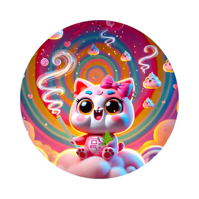 Fourtwenty Smoking Cat Cloud9 Aluminium Grinder Pink 4Parts 50mm