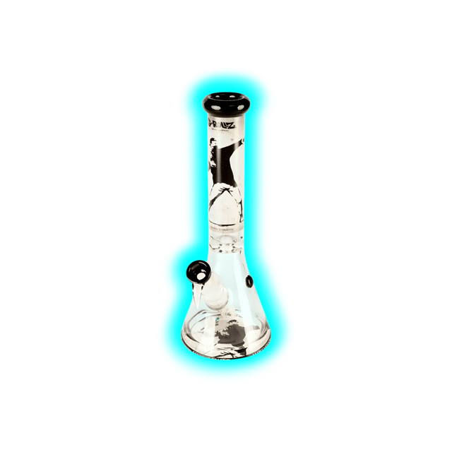 G-Rollz Banksy's 'Flower Thrower' - Beaker Bong White 37cm