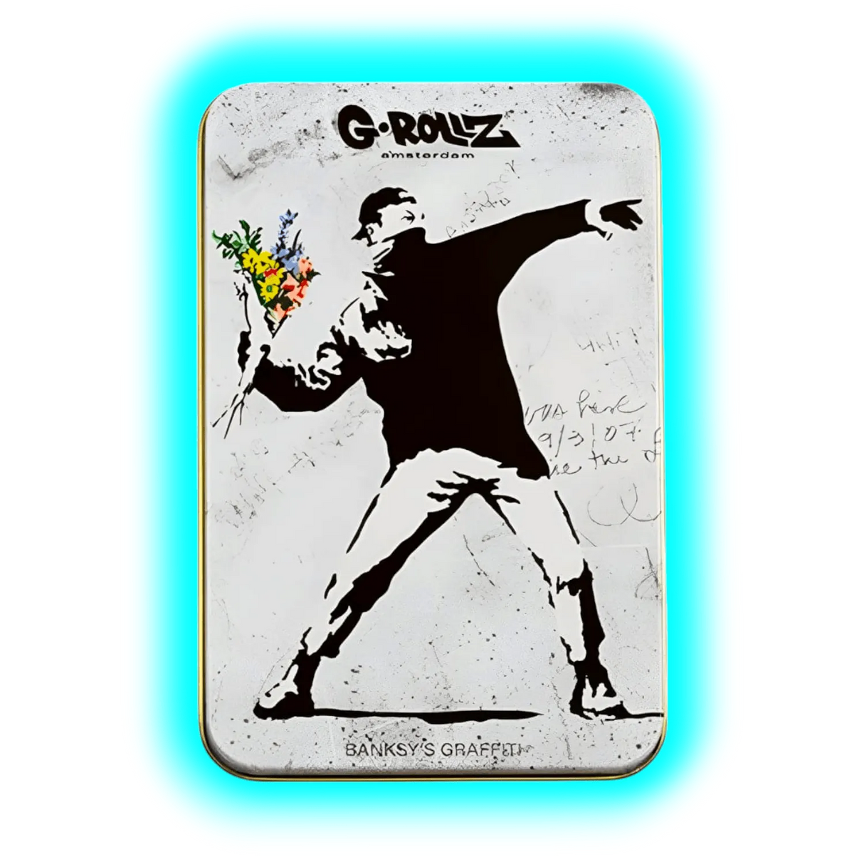 G-Rollz | Banksy’s Graffiti Flower Thrower Storage Box Large 13x8.5x3cm