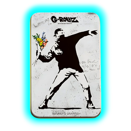 G-Rollz | Banksy’s Graffiti Flower Thrower Storage Box Large 13x8.5x3cm