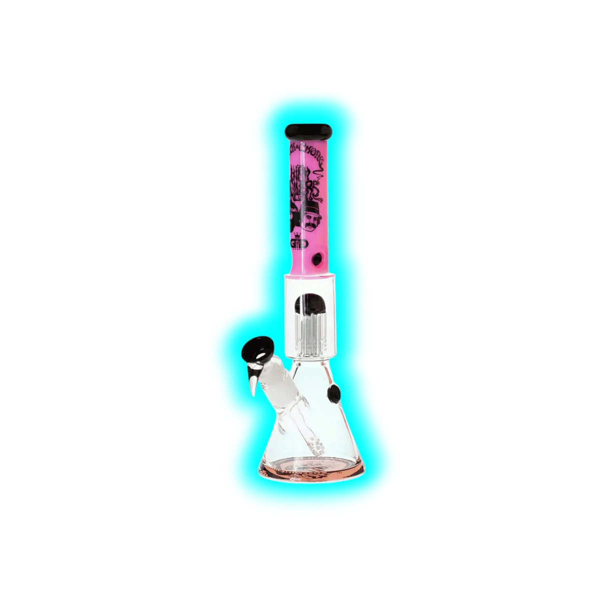 G-Rollz Cheech and Chong Spiral Smoking Brothers Pink Beaker Bong 35cm