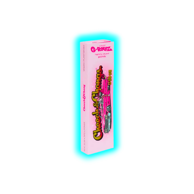 G-Rollz Cheech Chong Lightly Dyed Pink King Slim Papers + Tips