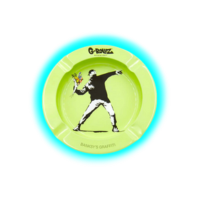 G-Rollz Metal Tin Ashtray Banksy’s Graffiti V Flower Thrower