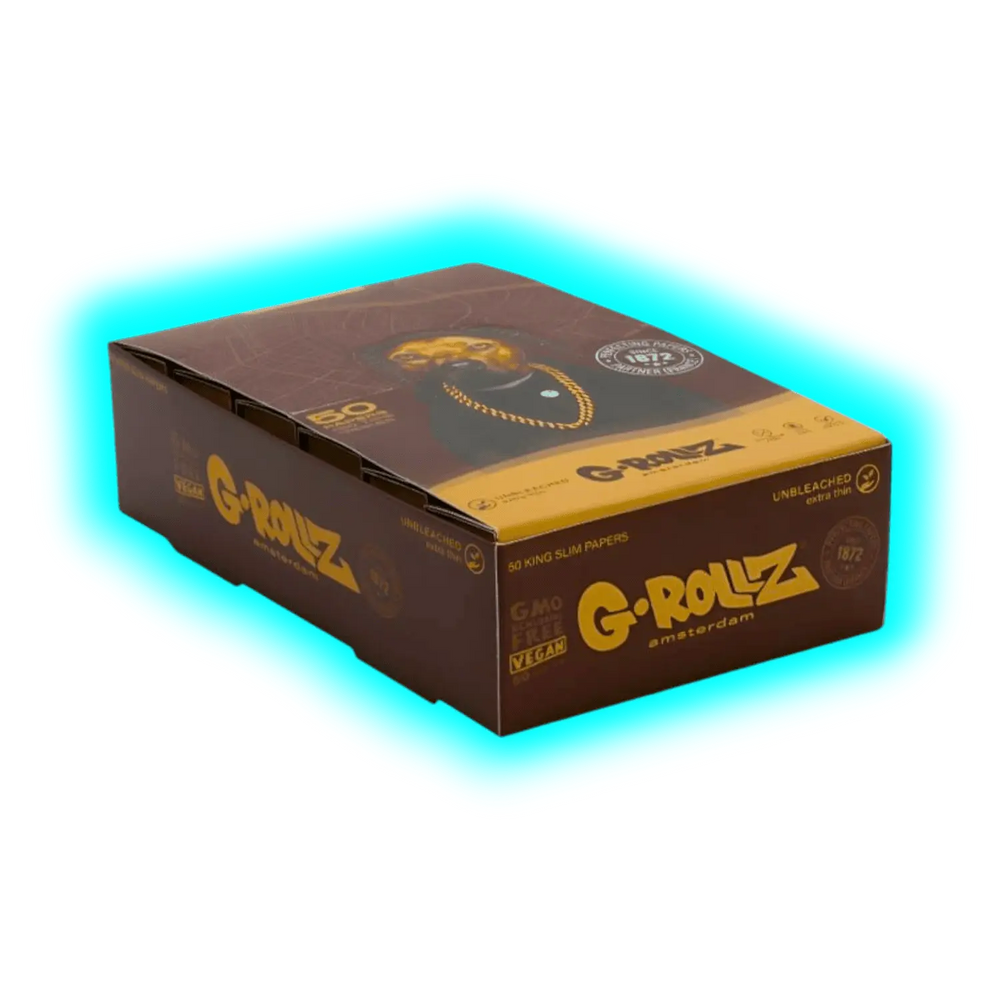 G-Rollz Pets Rock Rap Unbleached KS Papers + Tips Display